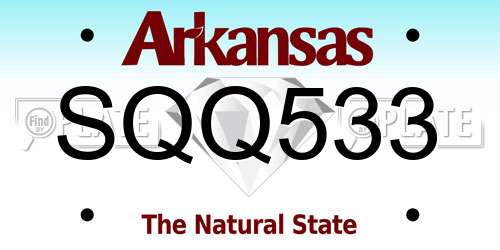 SQQ533 Arkansas License Plate