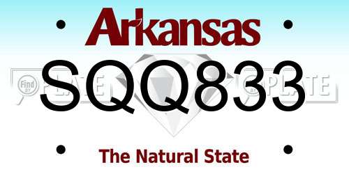 SQQ833 Arkansas License Plate