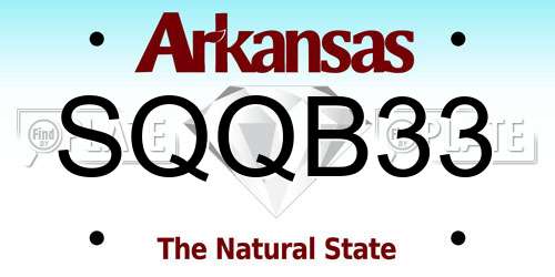 SQQB33 Arkansas License Plate