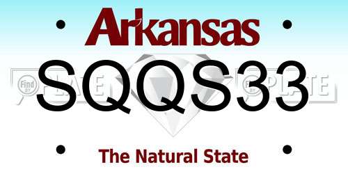 SQQS33 Arkansas License Plate