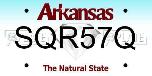 SQR57Q Arkansas License Plate