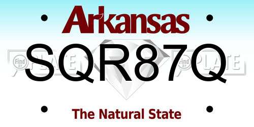 SQR87Q Arkansas License Plate