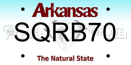 SQRB70 Arkansas License Plate