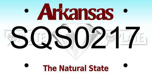 SQS0217 Arkansas License Plate