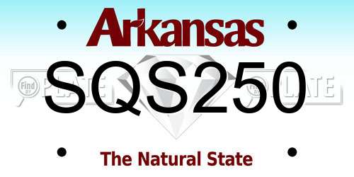SQS250 Arkansas License Plate