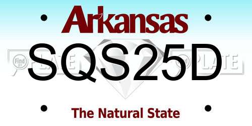 SQS25D Arkansas License Plate