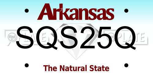 SQS25Q Arkansas License Plate
