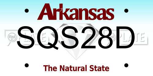SQS28D Arkansas License Plate