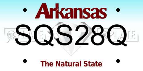 SQS28Q Arkansas License Plate
