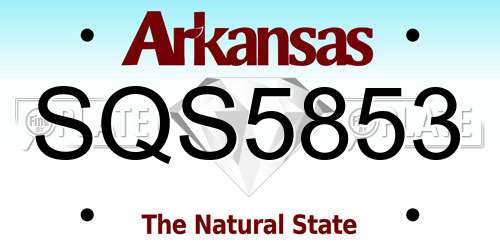 SQS5853 Arkansas License Plate