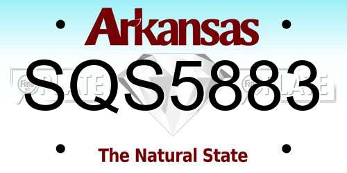 SQS5883 Arkansas License Plate