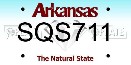 SQS711 Arkansas License Plate