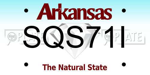 SQS71I Arkansas License Plate