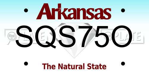 SQS75O Arkansas License Plate