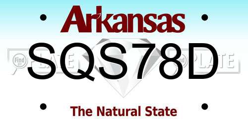 SQS78D Arkansas License Plate