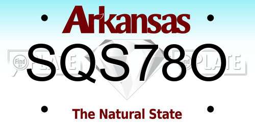 SQS78O Arkansas License Plate