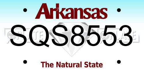 SQS8553 Arkansas License Plate