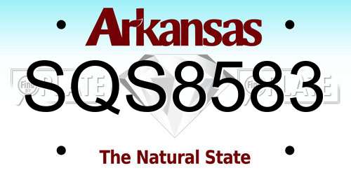 SQS8583 Arkansas License Plate