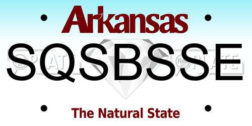 SQSBSSE Arkansas License Plate