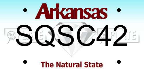 SQSC42 Arkansas License Plate