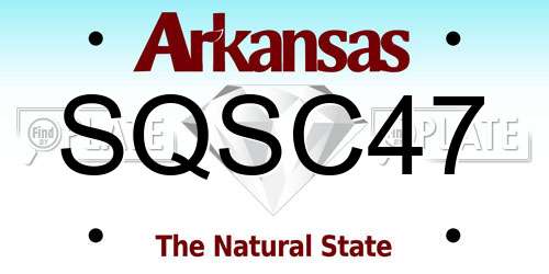 SQSC47 Arkansas License Plate