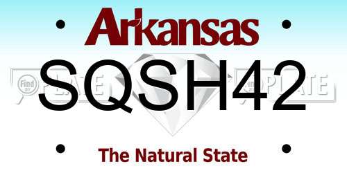 SQSH42 Arkansas License Plate