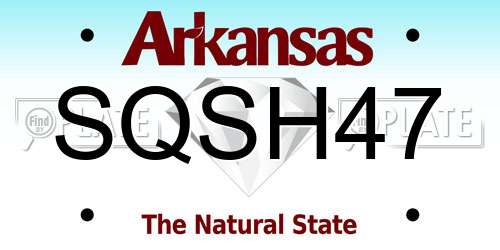 SQSH47 Arkansas License Plate