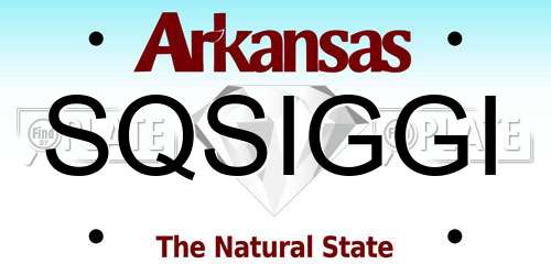 SQSIGGI Arkansas License Plate