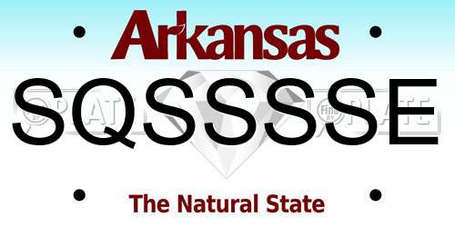 SQSSSSE Arkansas License Plate