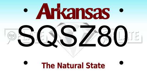 SQSZ80 Arkansas License Plate