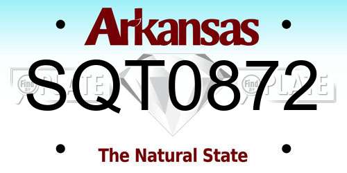 SQT0872 Arkansas License Plate