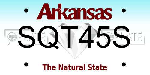 SQT45S Arkansas License Plate