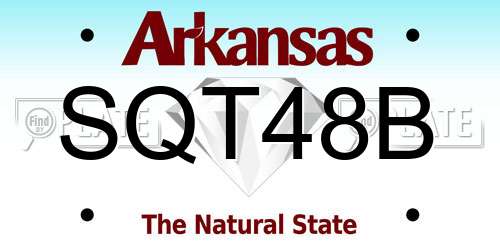 SQT48B Arkansas License Plate