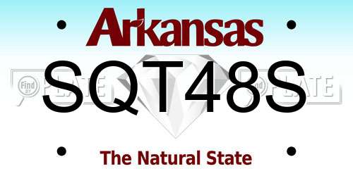 SQT48S Arkansas License Plate