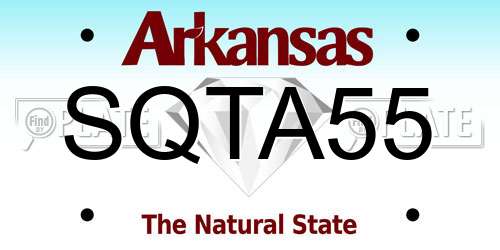 SQTA55 Arkansas License Plate