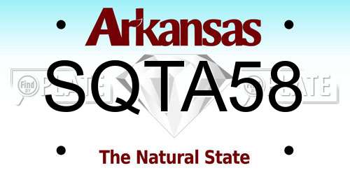 SQTA58 Arkansas License Plate