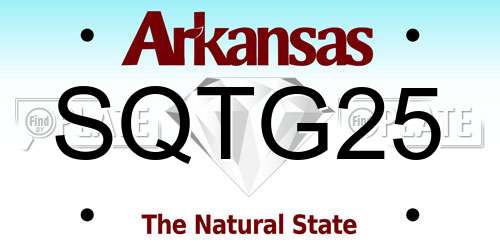 SQTG25 Arkansas License Plate