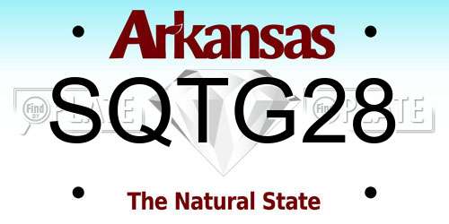SQTG28 Arkansas License Plate