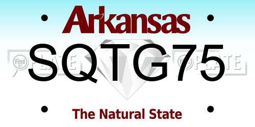 SQTG75 Arkansas License Plate