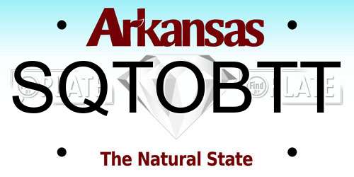 SQTOBTT Arkansas License Plate