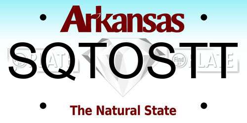 SQTOSTT Arkansas License Plate