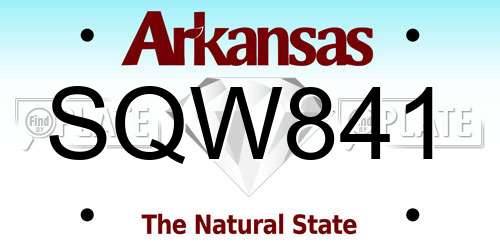 SQW841 Arkansas License Plate