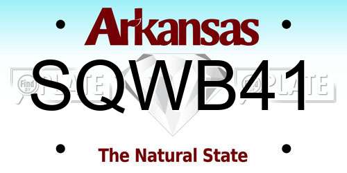SQWB41 Arkansas License Plate