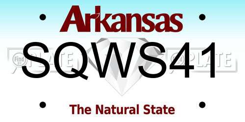 SQWS41 Arkansas License Plate