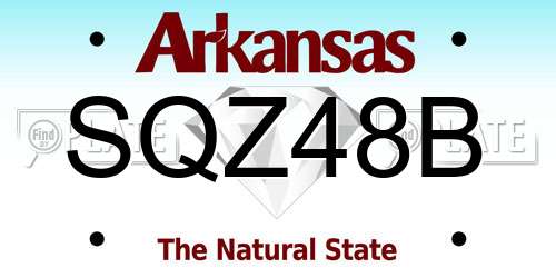SQZ48B Arkansas License Plate