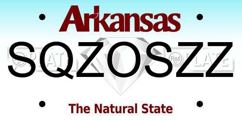SQZOSZZ Arkansas License Plate