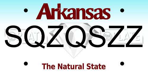 SQZQSZZ Arkansas License Plate