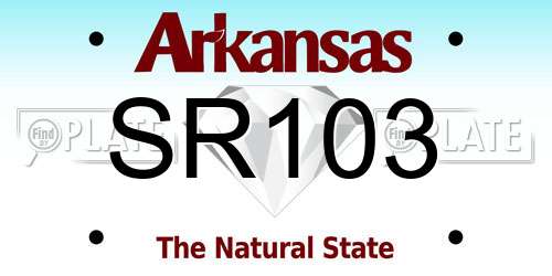 SR103 Arkansas License Plate