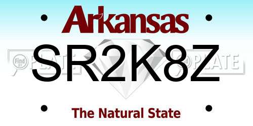 SR2K8Z Arkansas License Plate