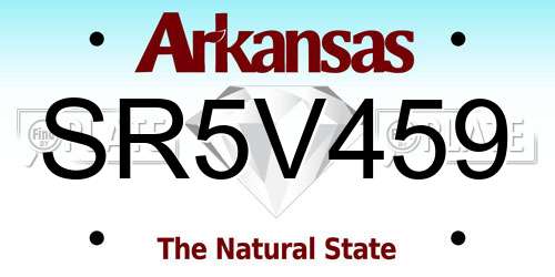 SR5V459 Arkansas License Plate